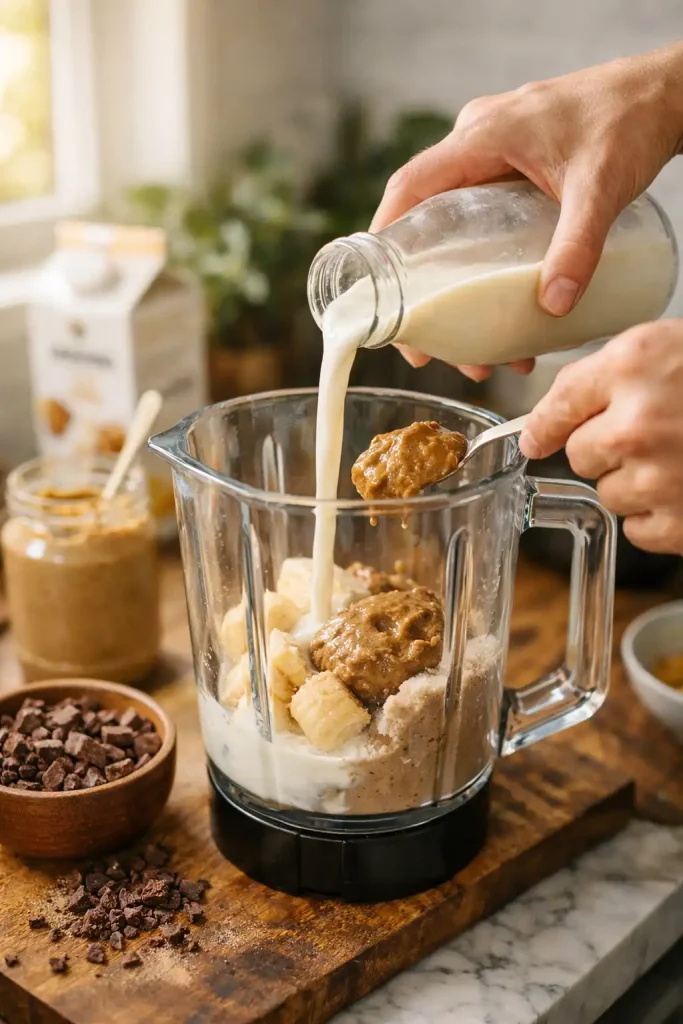 Cacao Almond Butter Smoothie Bowl 1 cacao almond butter smoothie
